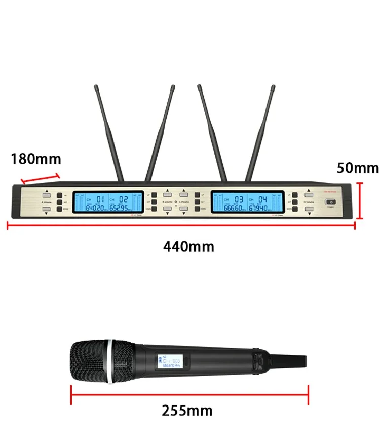 Paulkitson SKM 9900 Digitales Drahtloses Mikrofonsystem Professionelles True-Diversity 1-zu-4 Handmikrofon für Bühnenauftritte und KTV – Detail 14