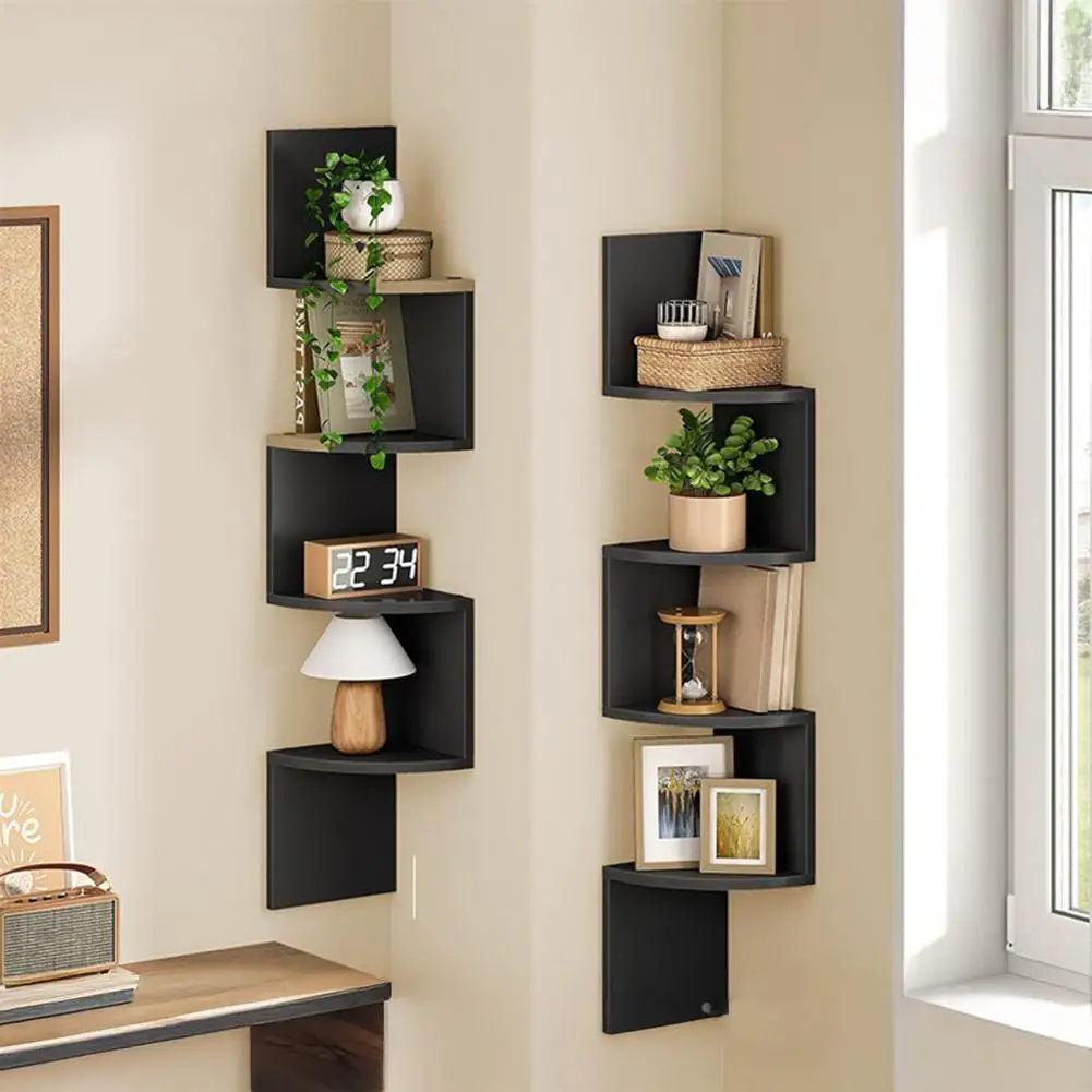 Corner Wall Shelf Wall-mounted Storage Shelf Modern Radial Wall Mount Corner Shelves for Home Office Room Decoration