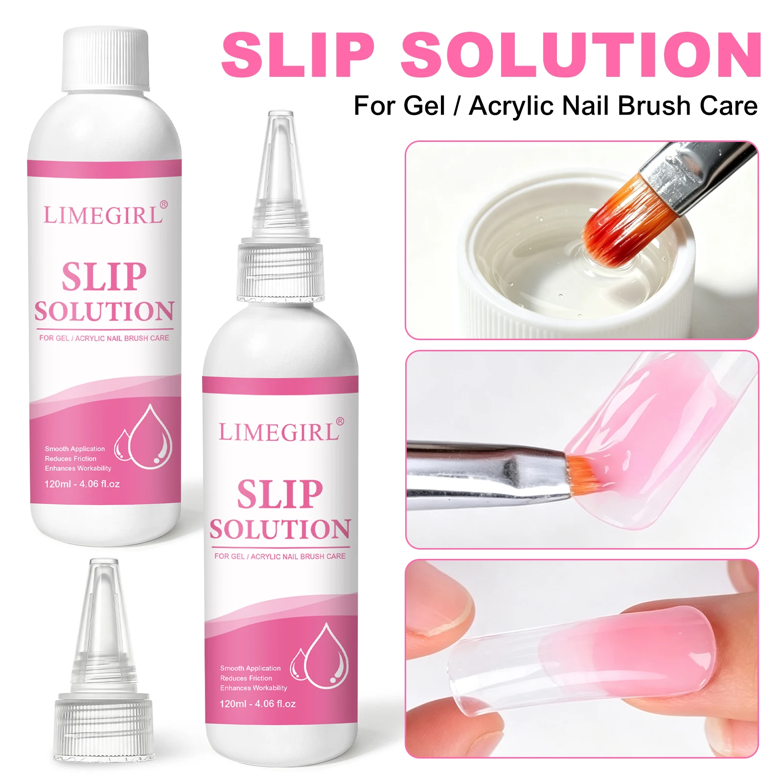 LIMEGIRL 120ML Quick Expansion Gel Polishing Slip Solution Gel Semi-Permanent Transparent Acrylic Liquid Nail Art Extension Gel