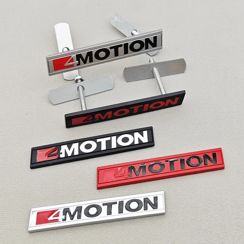 3D Metal Car Styling 4Motion Logo Rear Trunk Fender Front Grille Emblem Badge Decals For Volkswagen Golf R Rline Tiguan Touareg