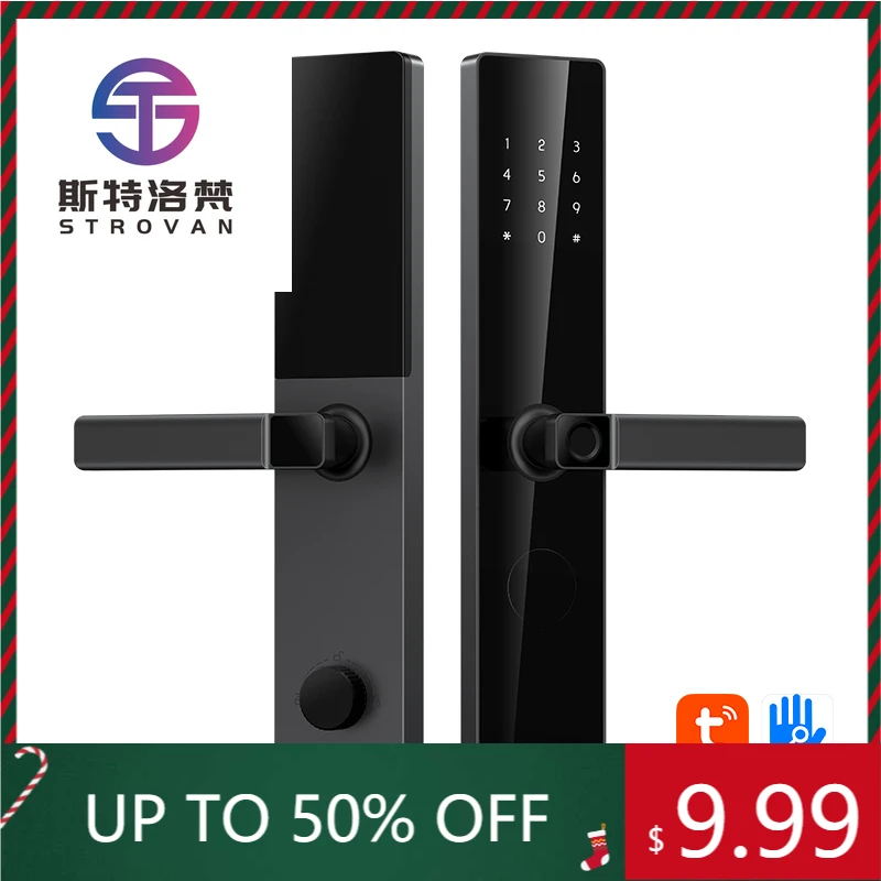 

STLF Source Price Wood Door Smart Gate Lock Israel Tuya Wifi Keyless Fingerprint Intelligent Door Lock