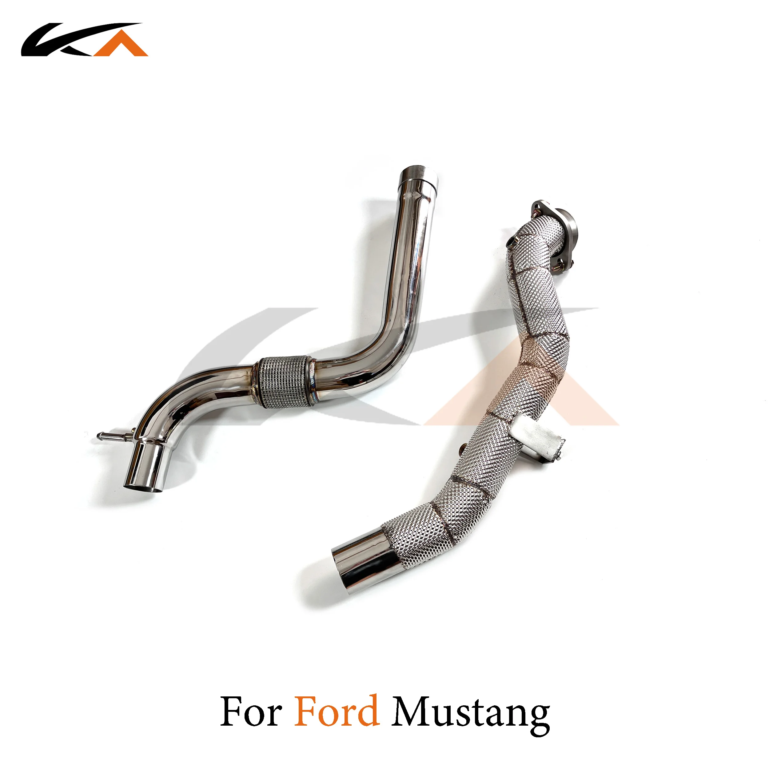KA Tuning downpipe exhaust for Ford Mustang 2.3T axle pipe performance heat shield with catalysis