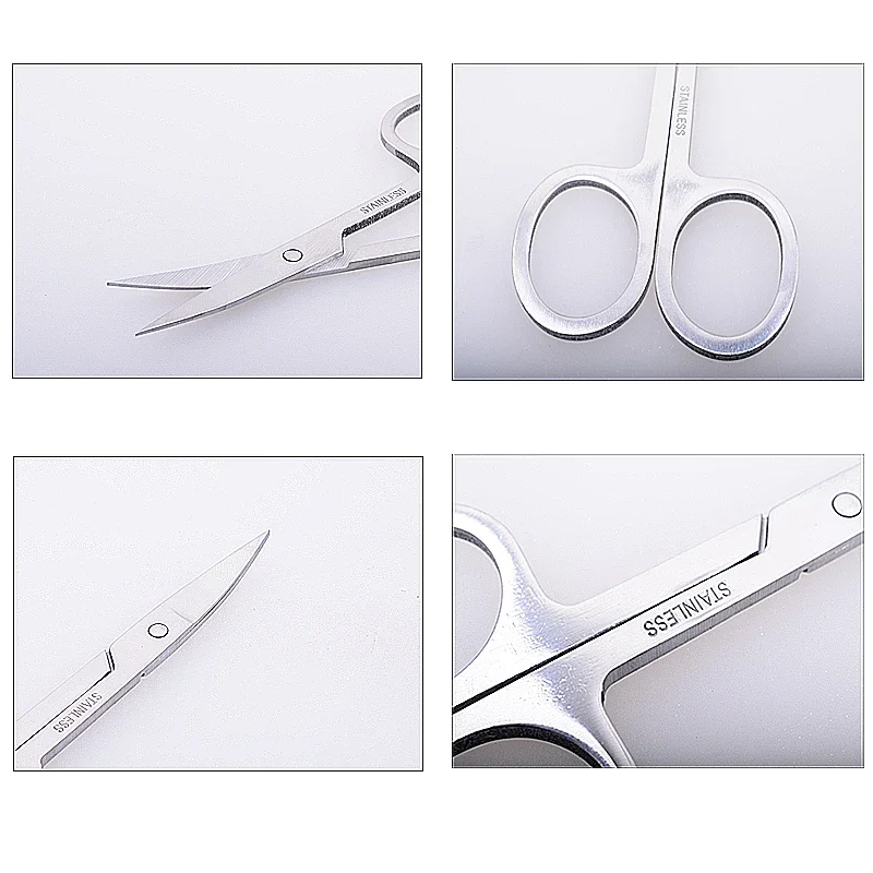 Gebogen Hoofd Wenkbrauw Schaar Nail Cuticle Nipper Make-Up Trimmer Dode Huid Remover Manicure Schaar Brow Nail Tool