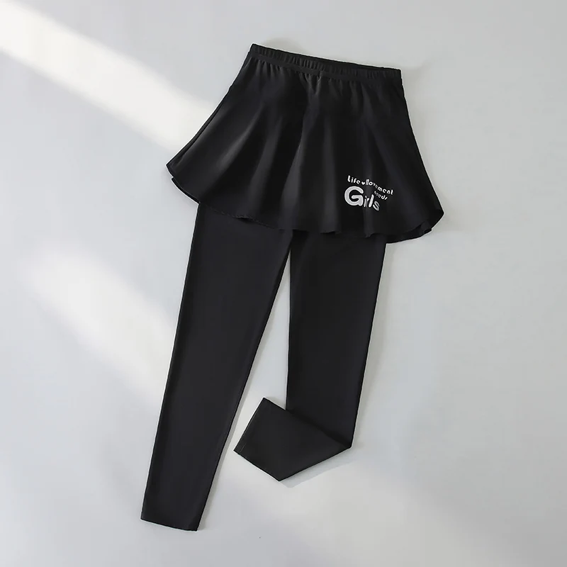 PHIGEER Women's 2-in-1 A-Line Skirt Leggings Quick Dry High Waist Reflective Print Rear Zipper Pocket Gym Running Tennis Skirts