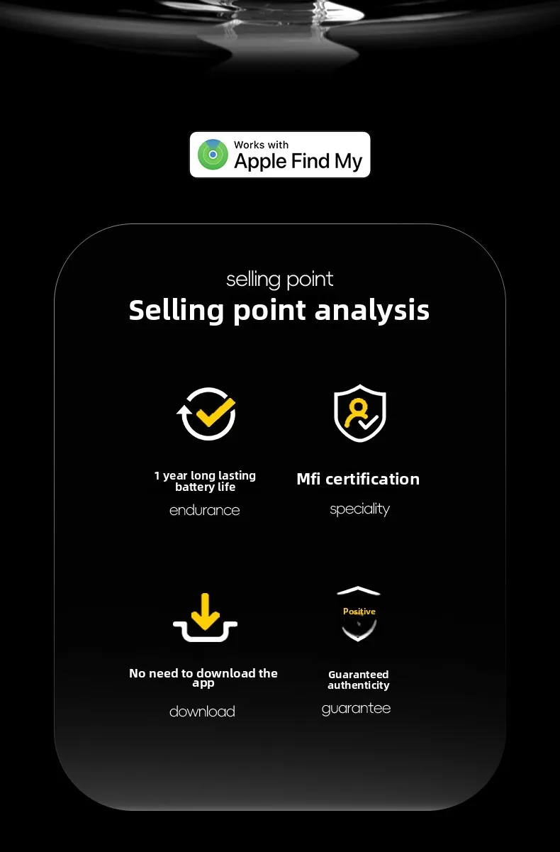 Smart Mini Tag Bluetooth Pet Tracker Works with Apple Find My (iOS Only) Item GPS Locator for Key, Luggage, Backpack Anti-Loss