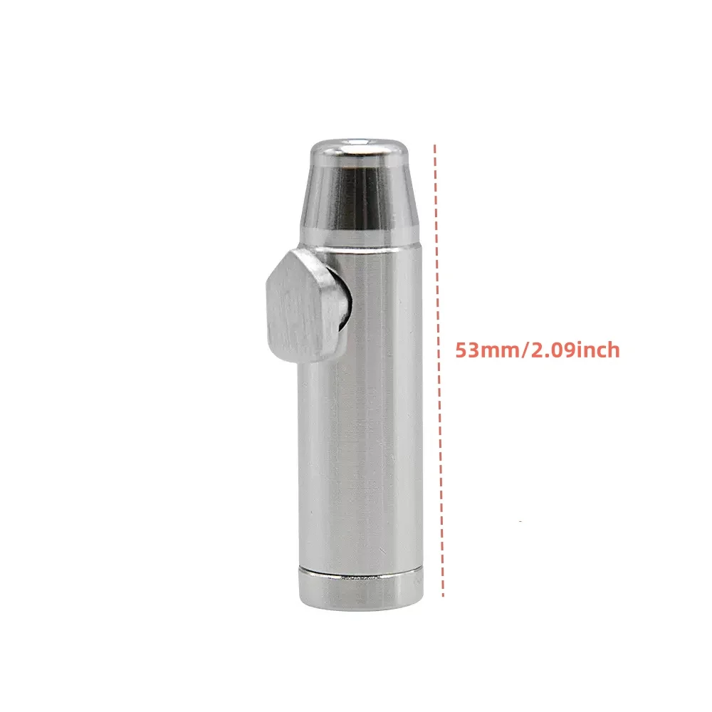 All-in-One Silver/Black Kit Metal Bullet Dispenser Aluminum Alloy Tube Portable Stash Jar Container With Cleaning Brush view 4