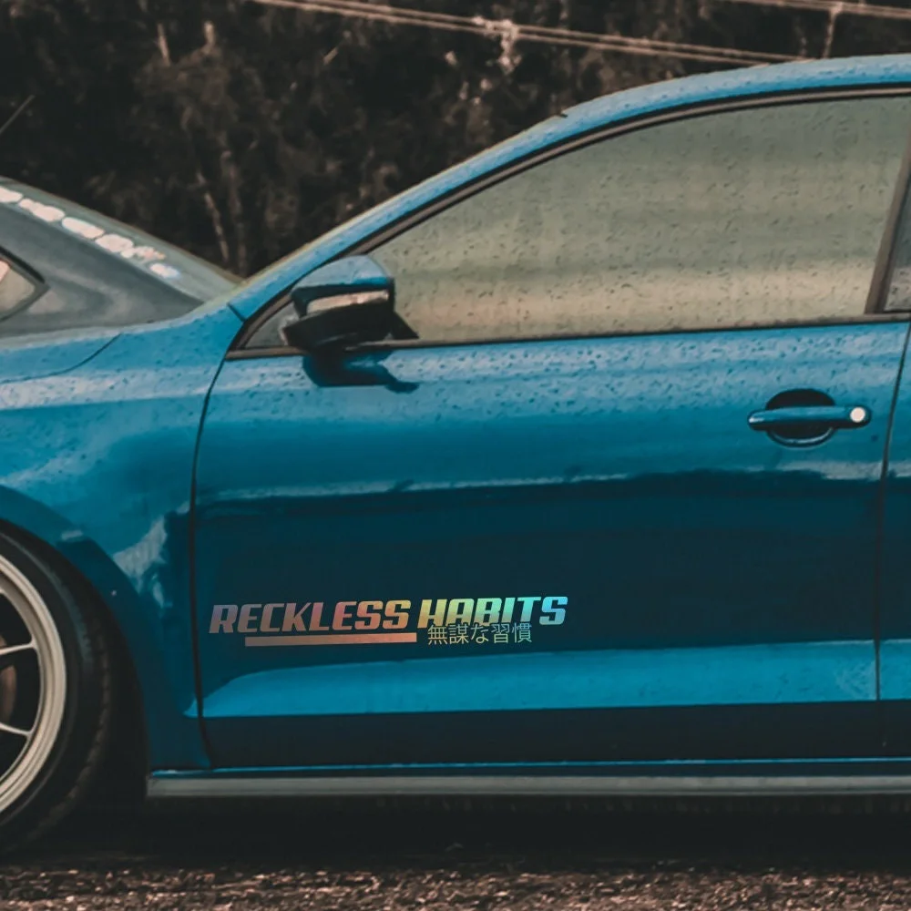 

Reckless Habits Car Windshield Decals Car Fender Side Door Decor Stickers Vinyl Accessories