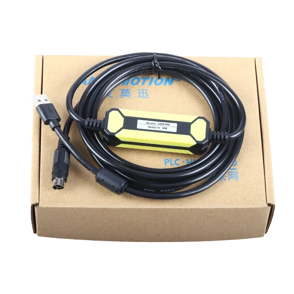 USB-HW Programming Cable For Haiwell E/S/H/C/T Series PLC Round 4Pin RS232 Communication Download Line