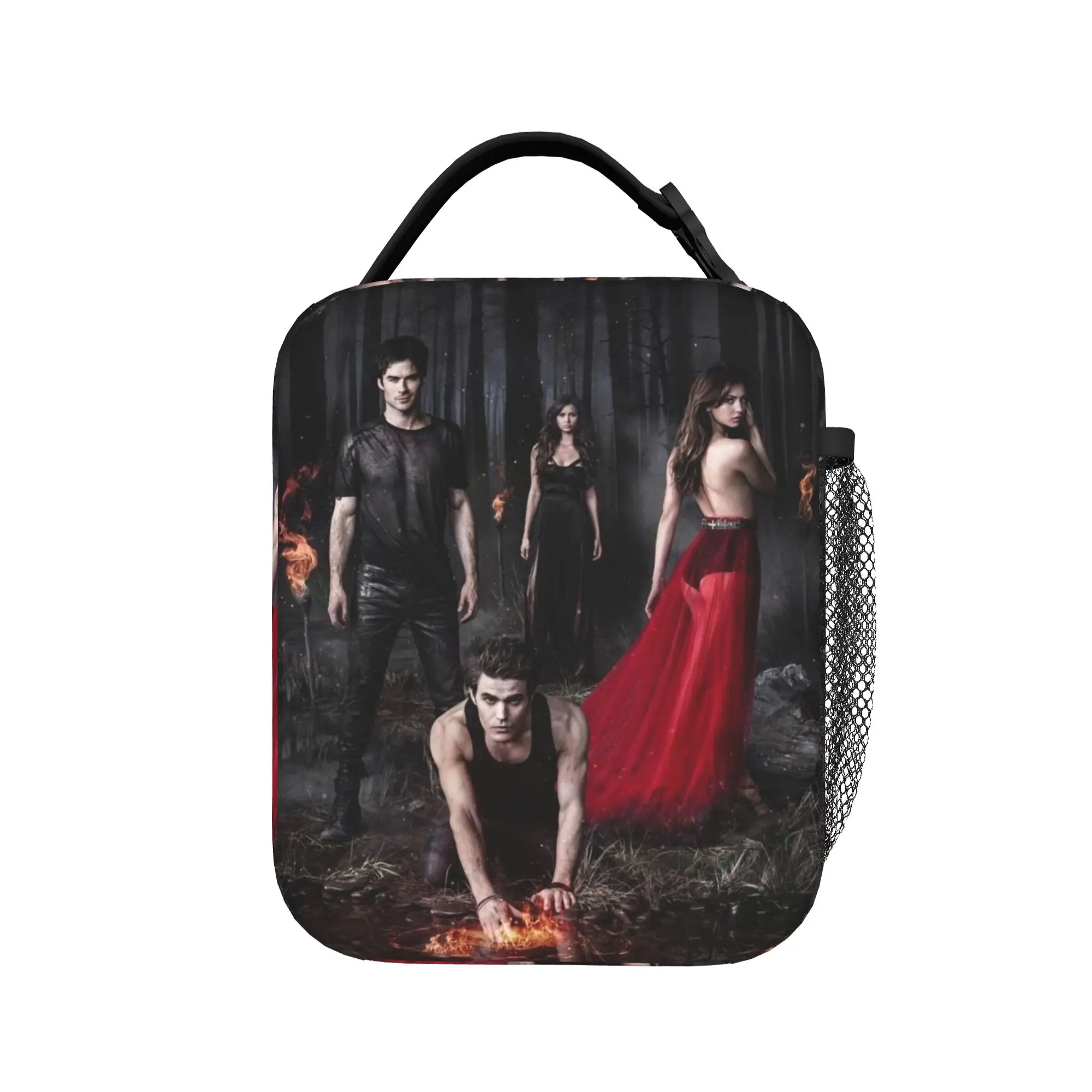 The Vampire Diaries Resuable Movie Lunch Bag Outdoor Picnic Portable Tote Food Bags For Men  Oxford Print Cooler Bag