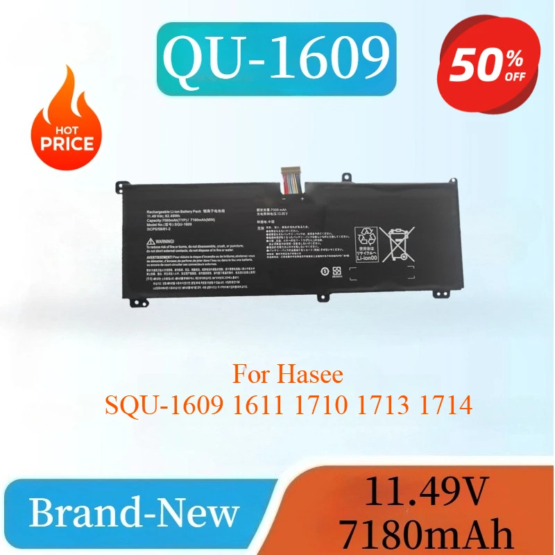 

7180mAh SQU-1609 1611 1710 1713 1714 Laptop Battery For Hasee Thunderobot 15G870-XA70K Dino-X5ta X6 X7A 4K X8S Thor 911S Z6-KP5G