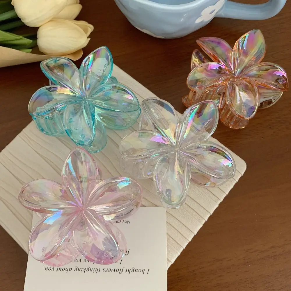 Grab Clip Flower Hair Clip Blingbling Hairpin Large Hair Claw Korean Style Hair Accessories Transparent Hair Clip Female