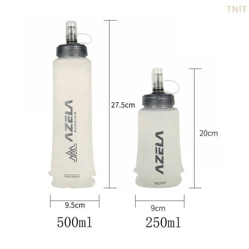 250/500ml Sommer Faltbare Sport-Wasserflasche TPU Laufwasserbecher Tragbare Camping-Soft-Wasserflasche für Laufen und Radfahren