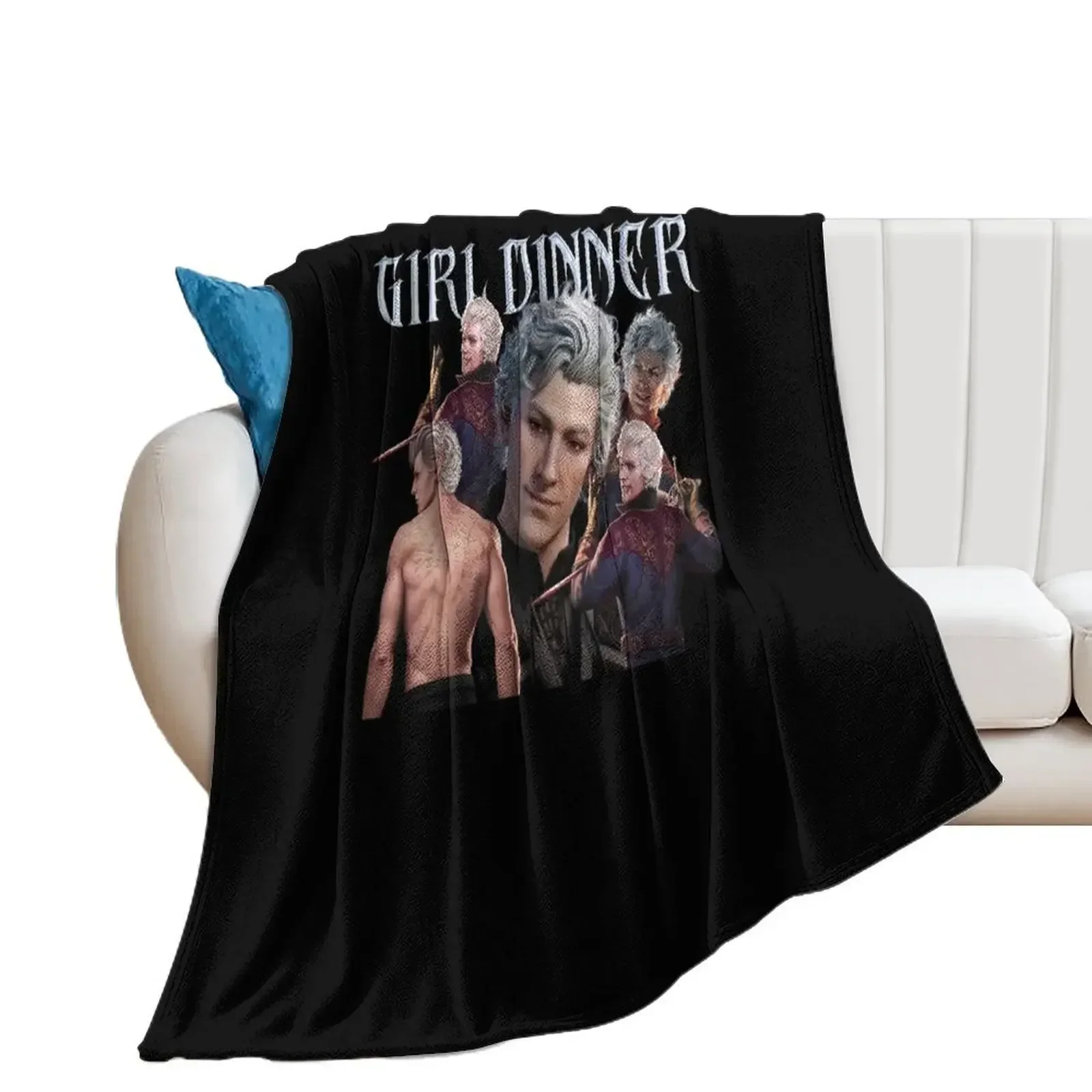 Astarion girl dinner - bg3 Game Throw Blanket Thin Summer Beddings Blankets