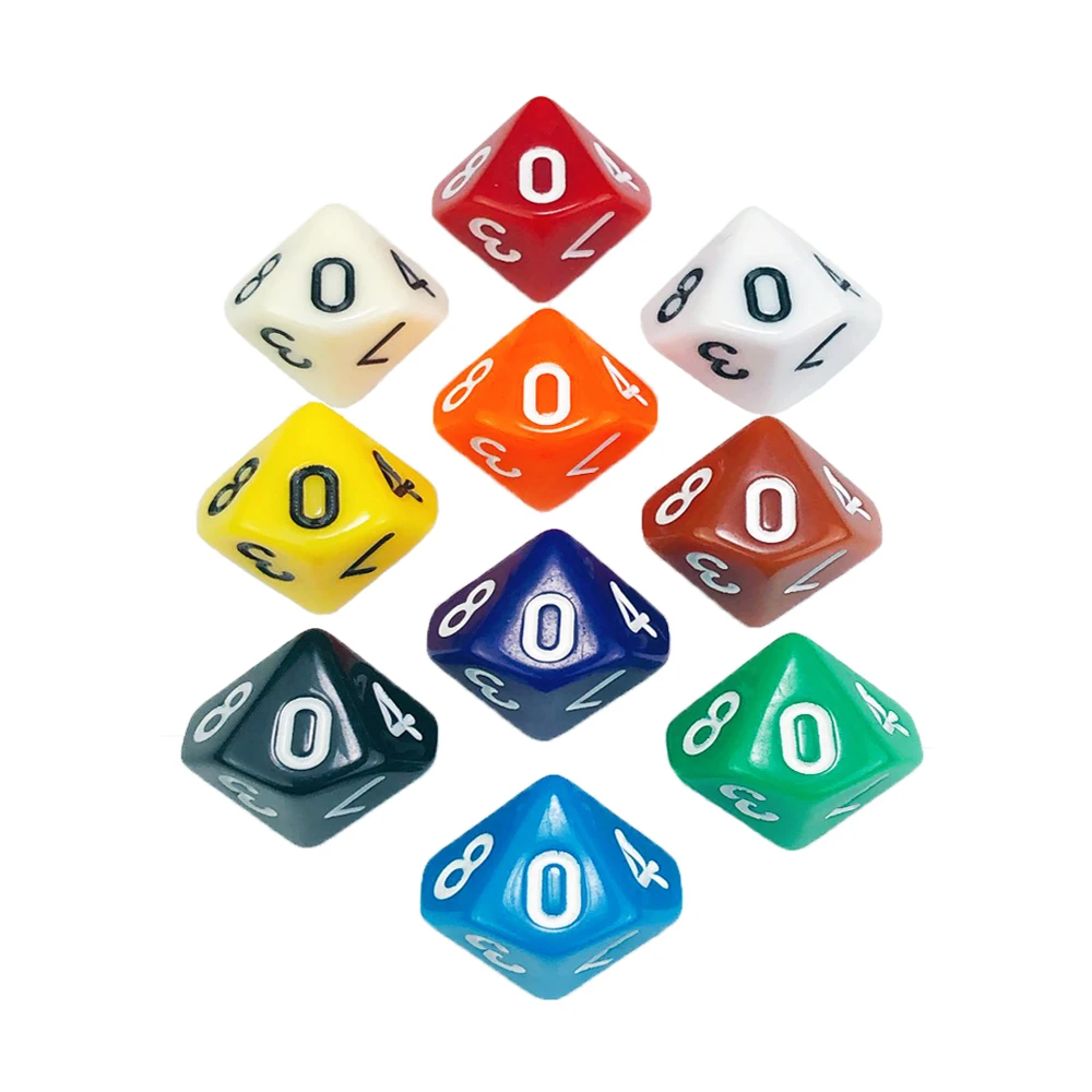 

10pcs/set D10 Dice Set Opaque Color Polyhedral Dice for DND RPG Entertainment Board Dice Game