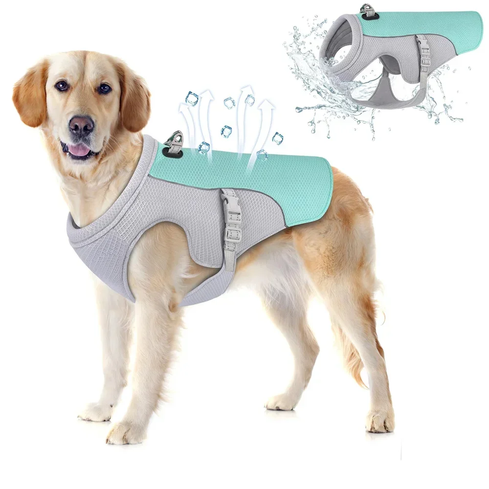 

Summer Reflective Dog Cooling Vest Harness Quick Release for Small Medium Large Dogs Outdoor Walking Camping