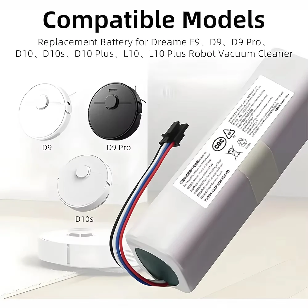 

14.8V 6800mAh Battery for Xiaomi Mijia X10+PLUS B101CN OMNI 1S and Dreame F9 D9 L10 Pro Plus S10 S20 X10 Sweeping Mopping Robot