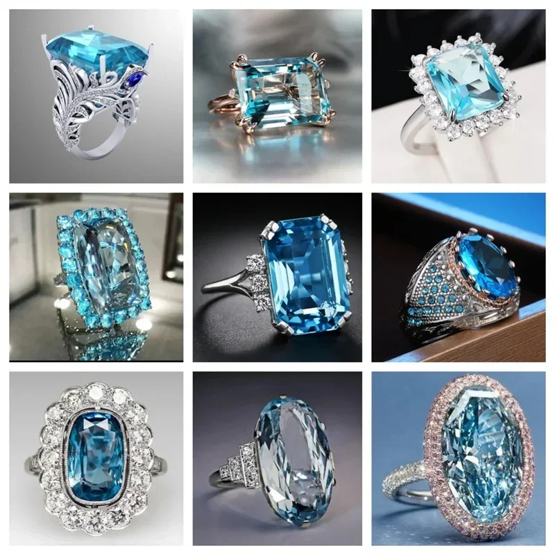 2026 New Fashionable Style Water Drop Zircon Attends Banquet Ring, Bridal Wedding, High End Sparkling Jewelry