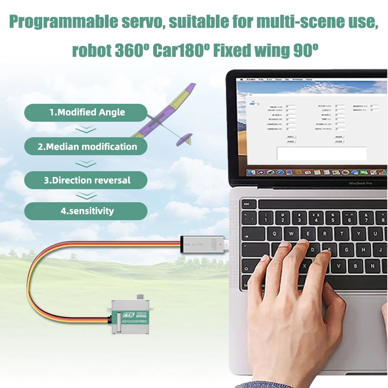 Ptk 7306 MG-D 7g digital metall servo dlg, f5b f5l f3d f3k rc servo programmier bares mini servo kst x06 gleicher stand