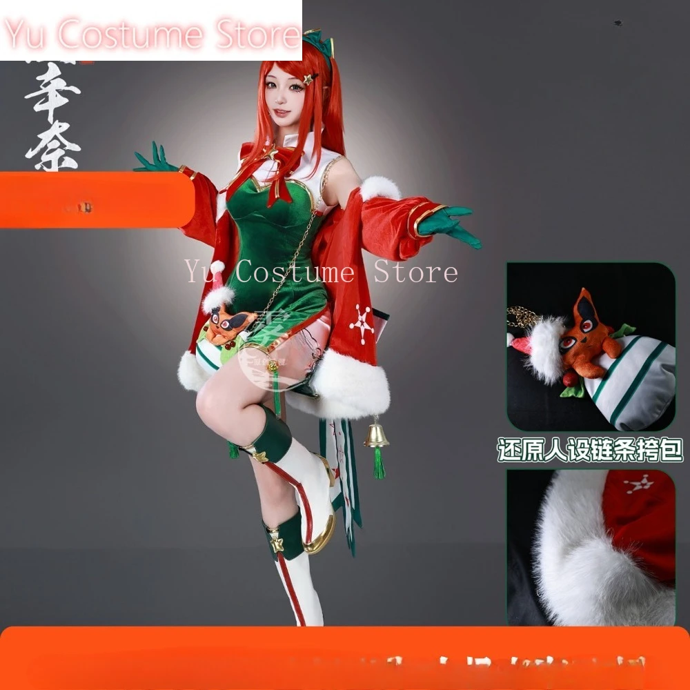 

Anime Kushina Uzumaki Cosplay Costume Game Set, Ladies' Christmas Party Dress Wig Set