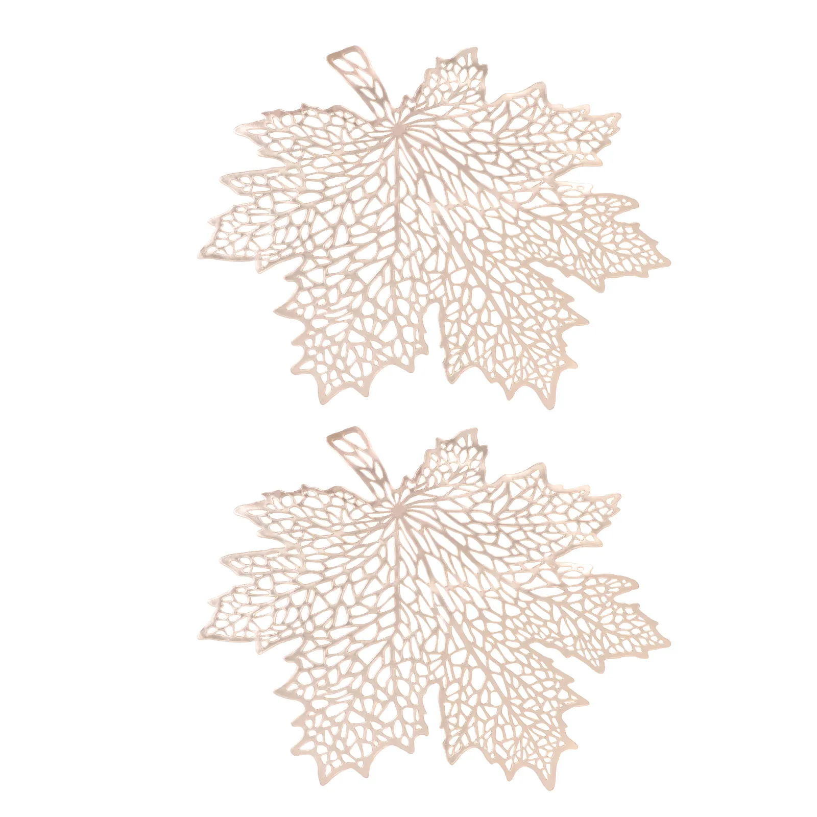 

2pcs Maple Leaf Placemats PVC Fall Thanksgiving Decor Heat Insulation Table Protection Mats Household Dish Mats