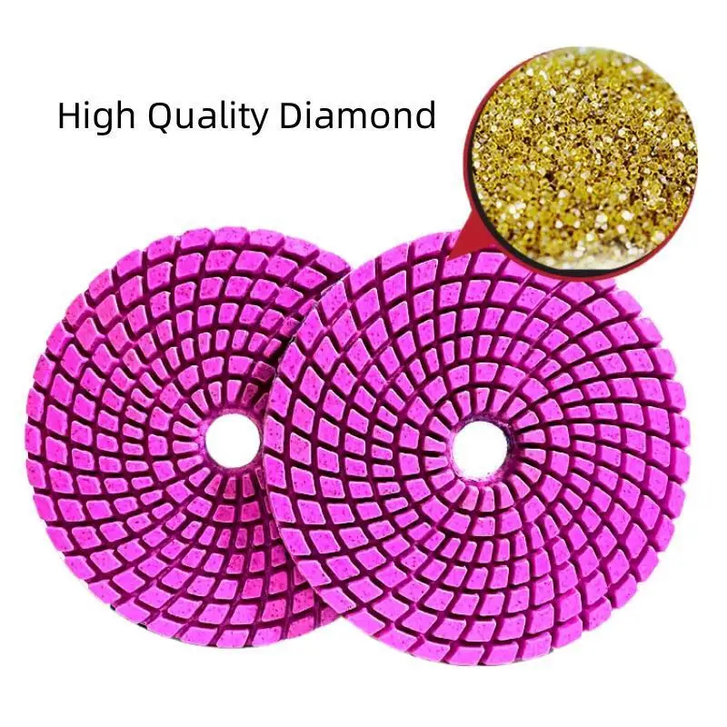 10 Stück 4 Zoll Diamant-Polierpads Set 100mm Beton Nass-Polier- und Schleifpads für Marmor Quarzstein Beton Fliesen Scheibe – Detail 6