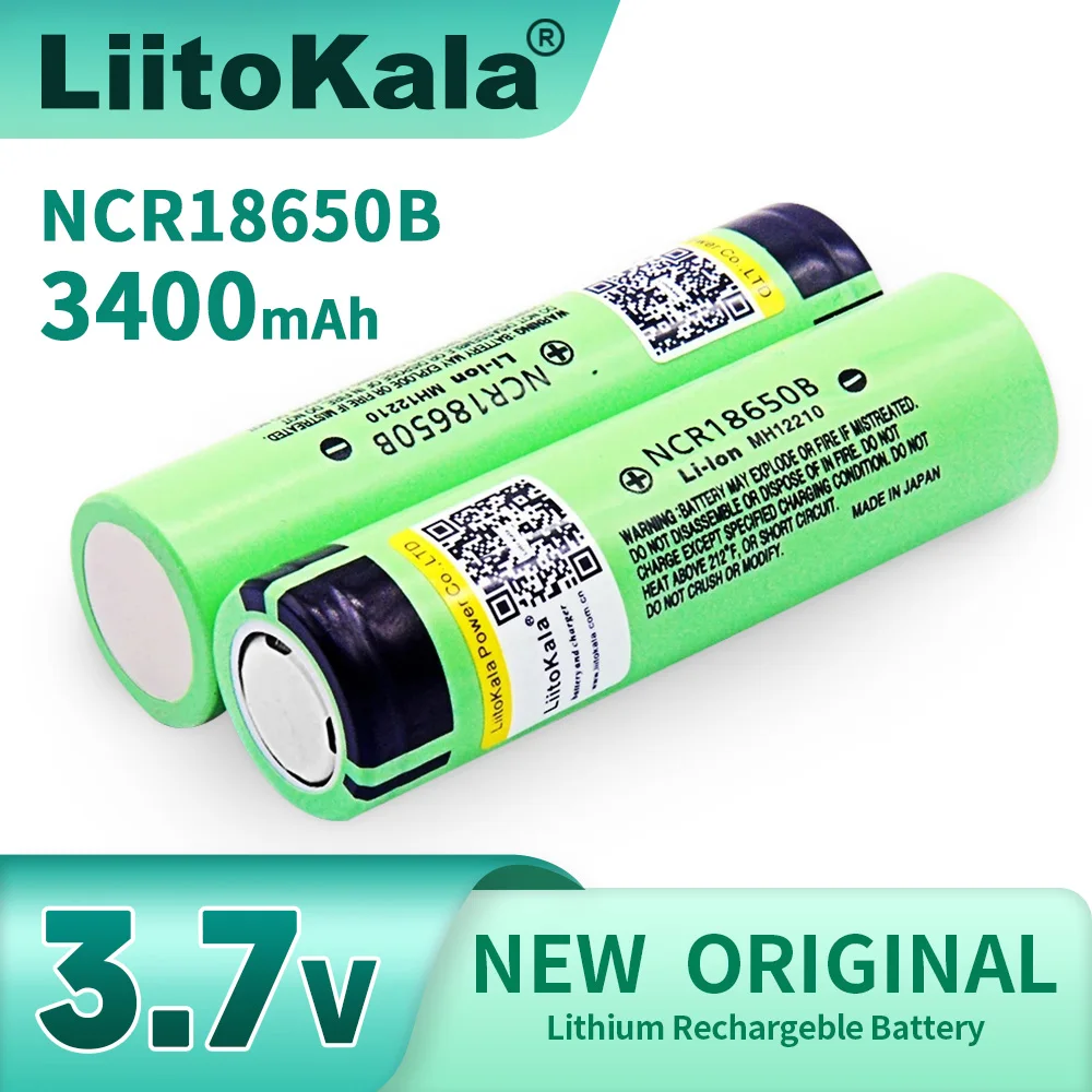 Hot liitokala 100% New Original NCR18650B 3.7 v 3400 mah 18650 Lithium Rechargeable Battery For Flashlight batteries (NO PCB)