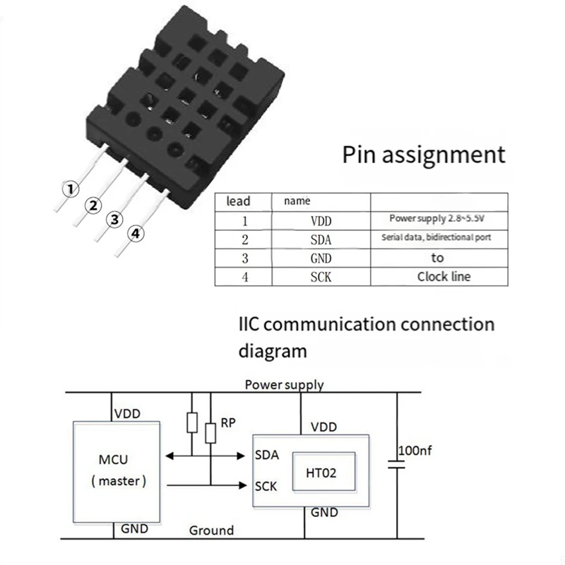 20Pcs DHTC12 Temperature And Humidity Sensor Module Set I2C Communication High-Precision Digital Module Replaces DHT20 AM2320