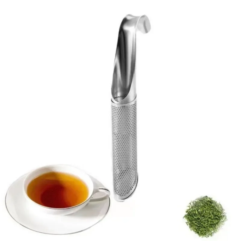 Portable Home Tea Accessories Filter Stainless Steel Tea Maker Piping Design Tea Spoon Brewer Long Handle Metal Creative Cup