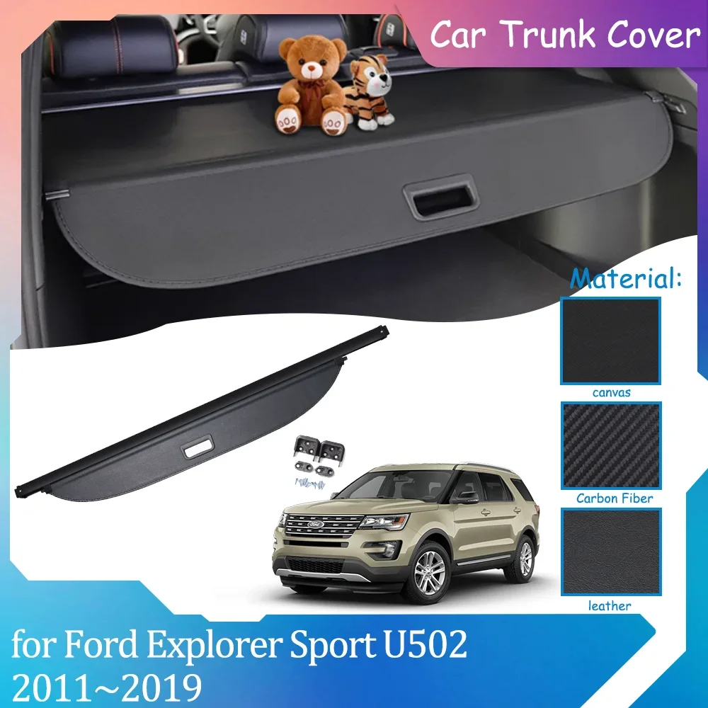 Car Trunk Covers for Ford Explorer Sport U502 2011~2019 2012 2013 Retractable Waterproof Curtain Shelter Cargo Pad Accessories