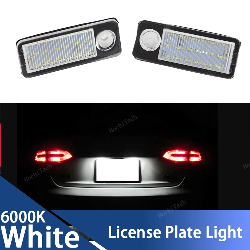 2Pcs License Plate Light For Audi A6 C5 4B Avant Wagon 1997-2004 RS6 RS6 Plus 2002-2004 LED Car License Number Plate Light Lamp