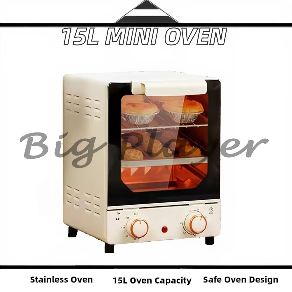 Mini 15L vertical electric oven with 3 layers, baking location, multi-function explosion-proof and safe household hotel