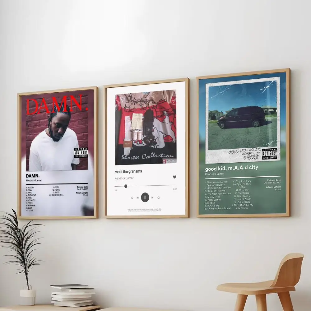 Singer K-Kendrick Lamar Music Album Painting Calligraphy Modern Canvas Wall Art Print Stylish Bedroom Cafe Home Decor Gift