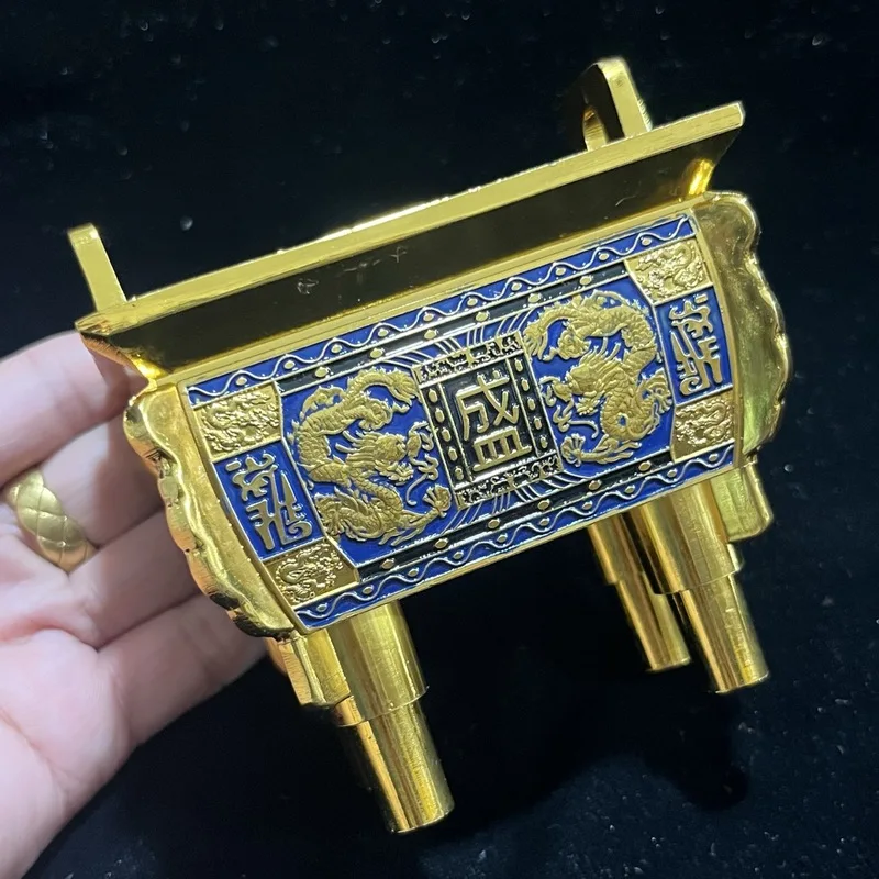 Four-legged blue-painted decorative craft the office, home, or as an offering for business openings