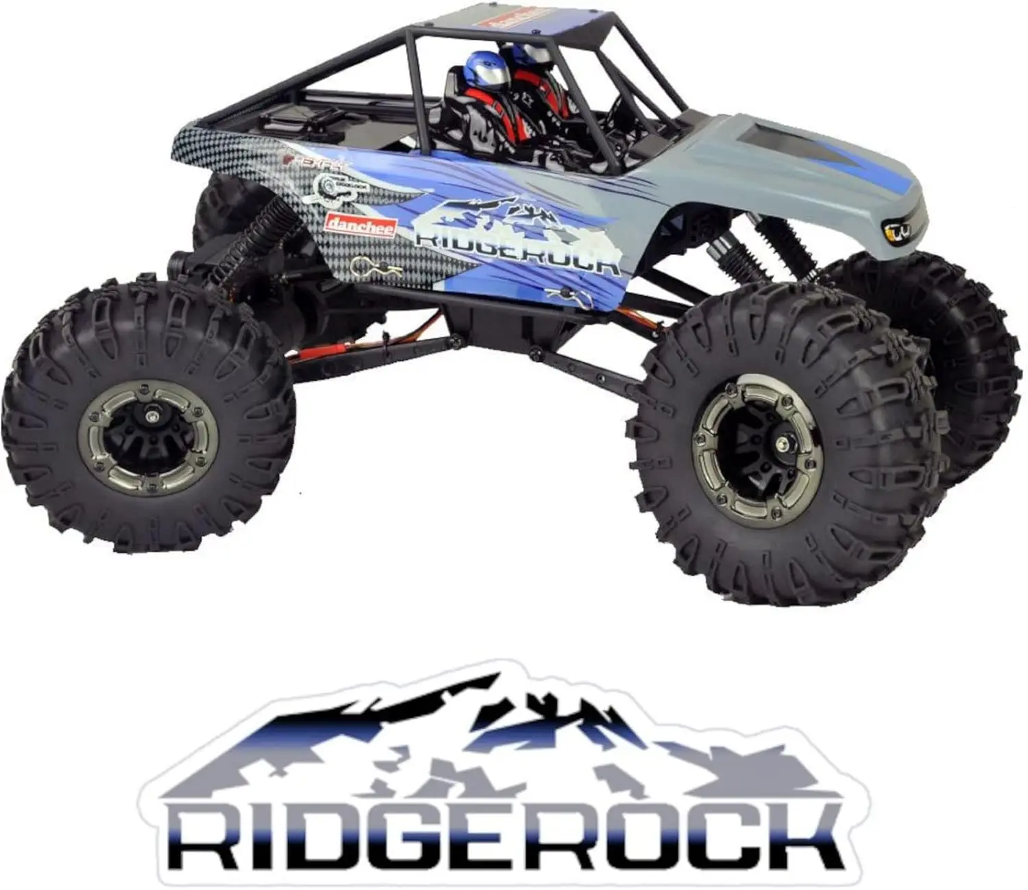 Danchee Ridgerock 1/10 Scale 4WD Electric RC Rock Crawler – RC Truck RTR with 2.4GHz Radio, Dual Motors, 4-Wheel Steering, USB C