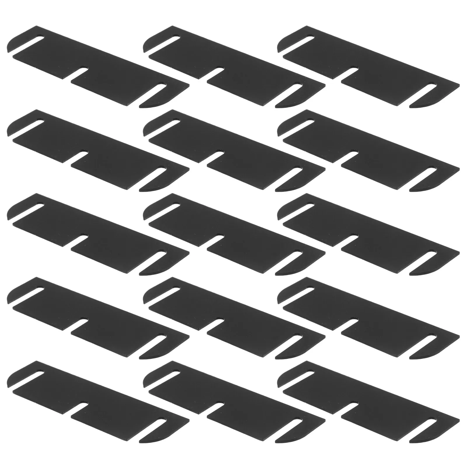 15Pcs Door Hinge Shims Black Plastic 3.5x0.05 Inch Sagging Door Repair Gap Filling Alignment Shims for Cabinets