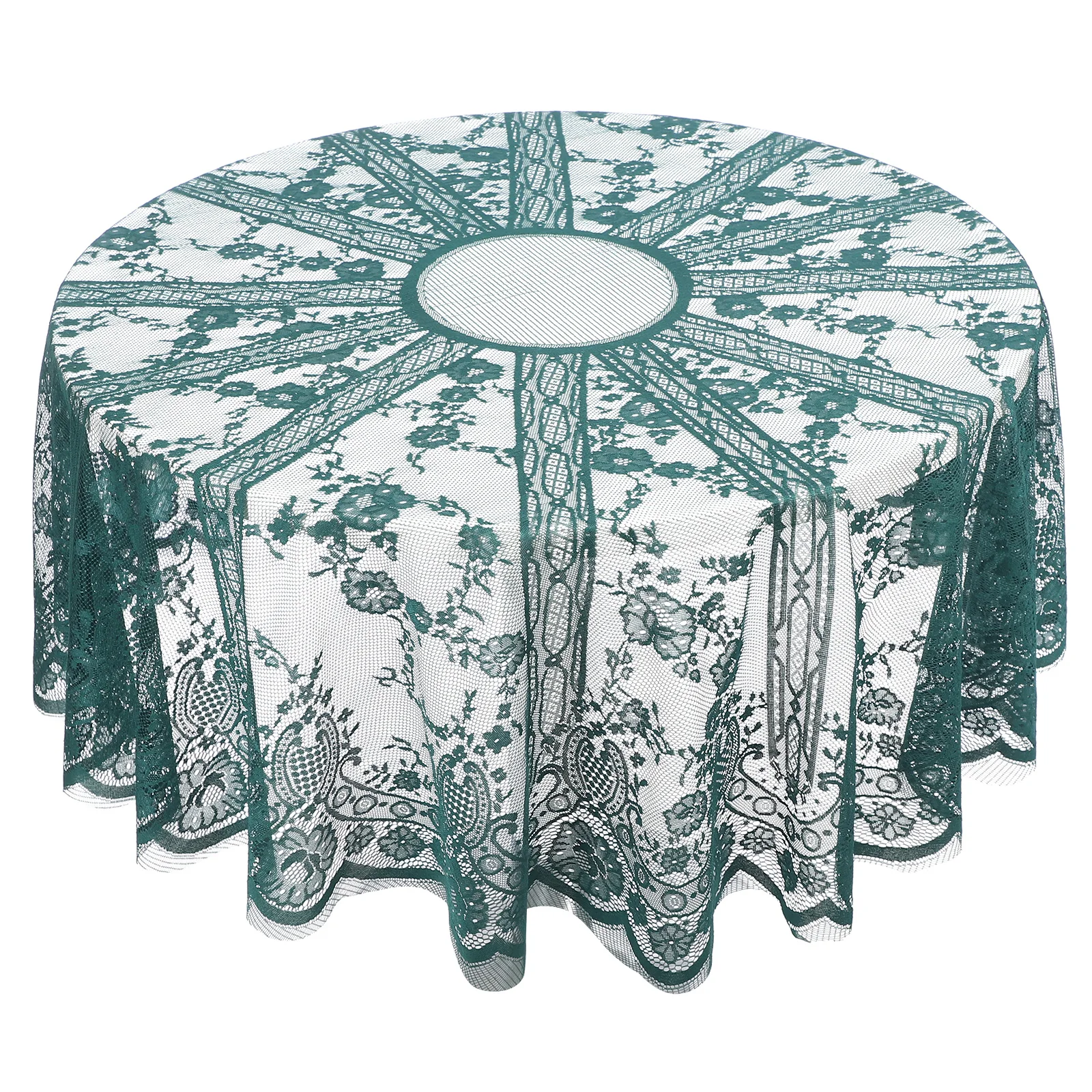 

Dark Green Lace Tablecloth Round 50x50cm Home Decor Wedding Bridal Shower Party Picnic Desk Cover Camping Accessories Elegant