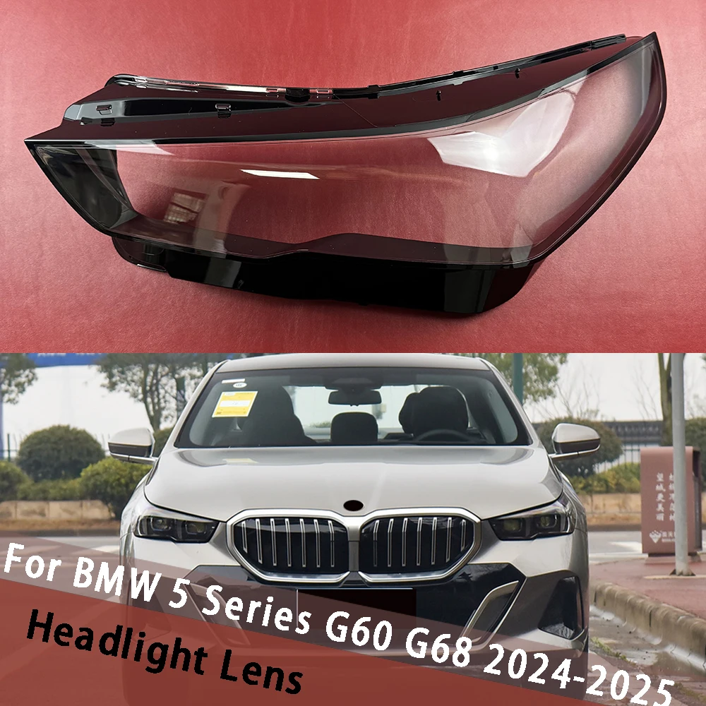

For BMW 5 Series G60 G68 2024 2025 Car Accessories Headlight Cover Headlamp Shell Transparent Lampshade Case Lens Plexiglass