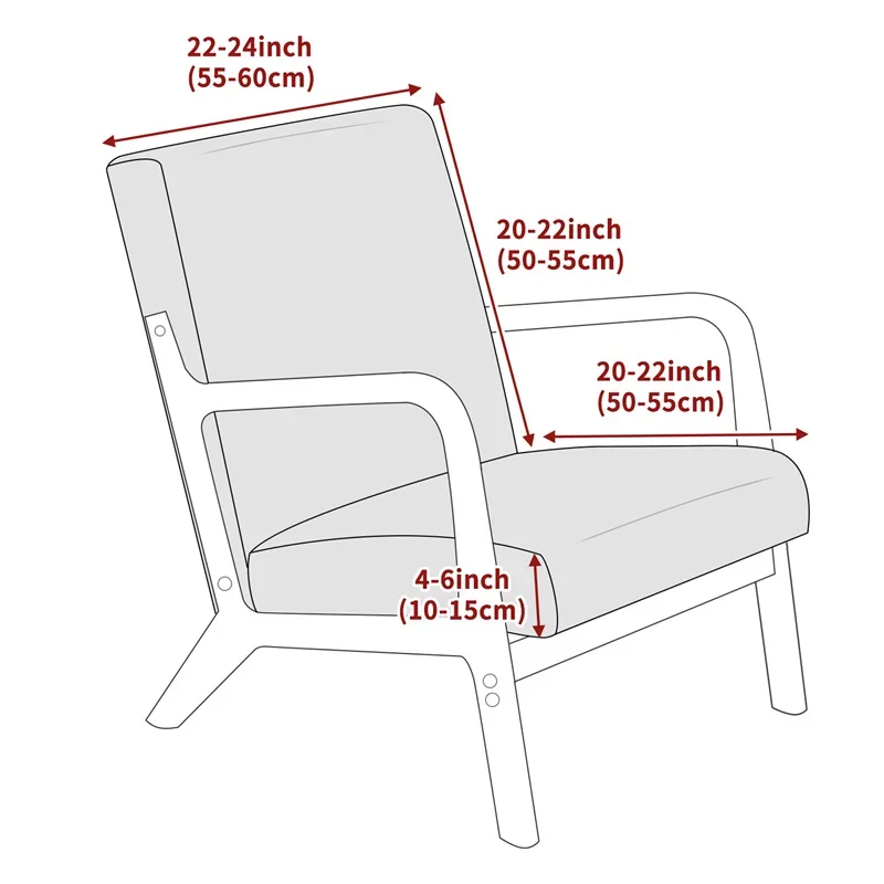 1PC Jacquard Armchair Cover Elastic Wooden Chair Cover Solid Color Chair Slipcover Washable Home Decor Furniture Covers