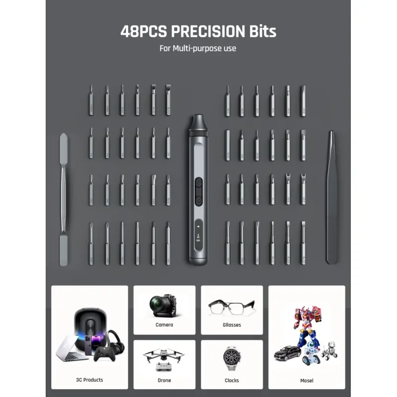 50in1 DIY Cordless Charging Screwdriver with Aluminum Case S2 Steel Magnetic Electric Screwdriver Set