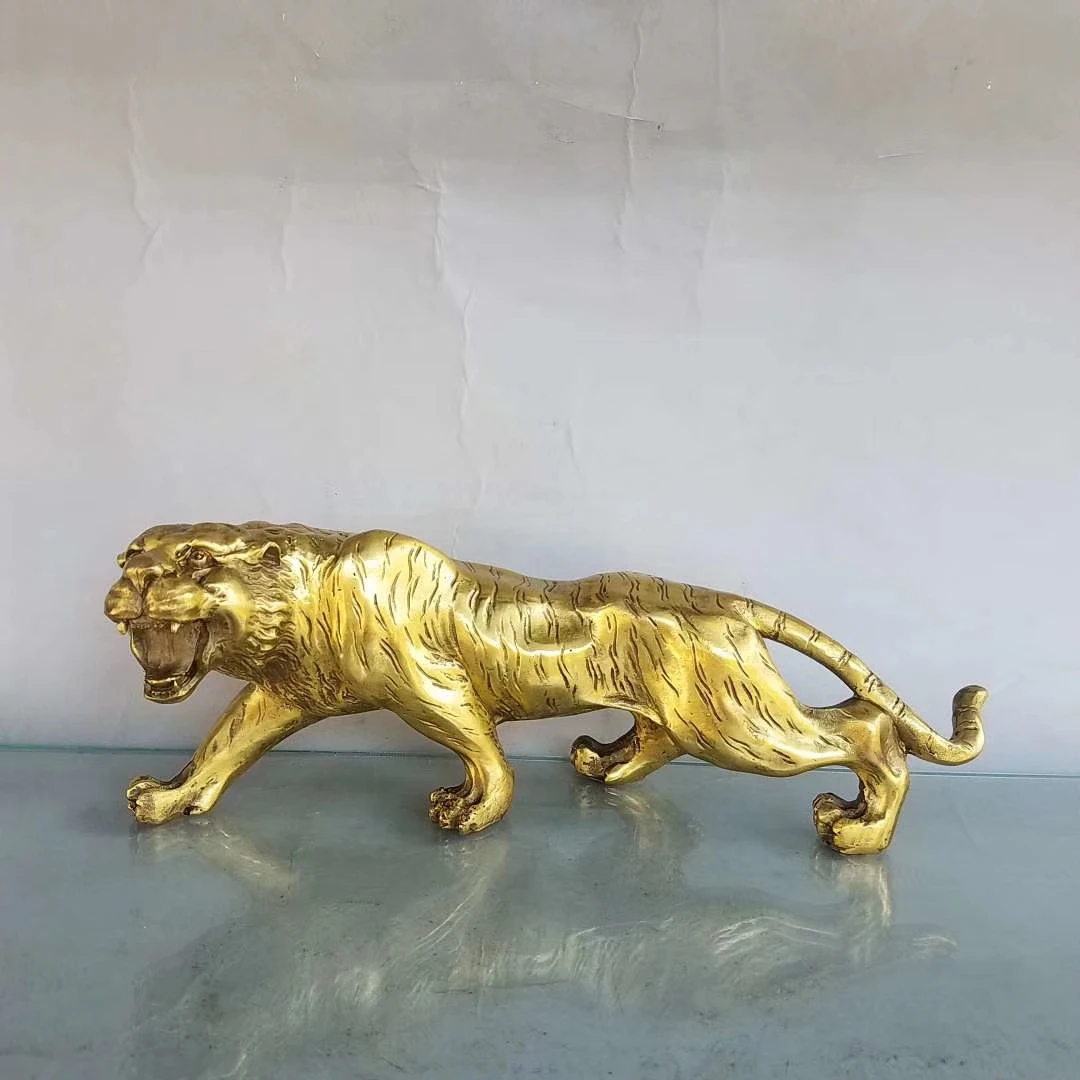 Home Crafts Copper Ware Small Golden Tigers Finely Crafted and Exquisitely Shaped