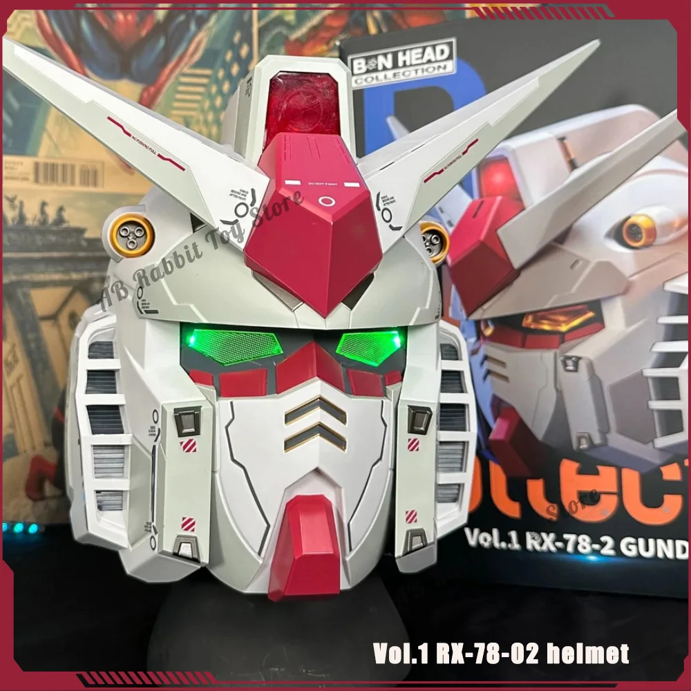 Bandai Vol.1 Rx-78-02 Helmet Cyber Punk 1:1 Bn Mask Robot Helmet With Light Touch Control Cosplay Costume Halloween Kid Toy Gift