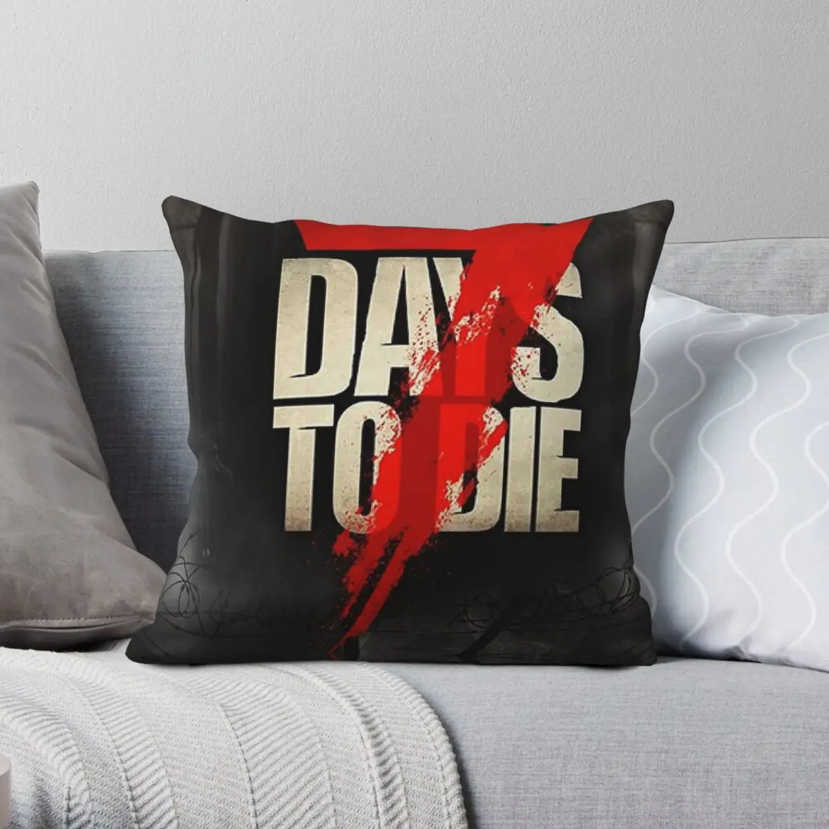 

7 Days To Die Game Square Pillowcase Polyester Linen Velvet Pattern Zip Decorative Pillow Case Sofa Cushion Cover Wholesale 18"