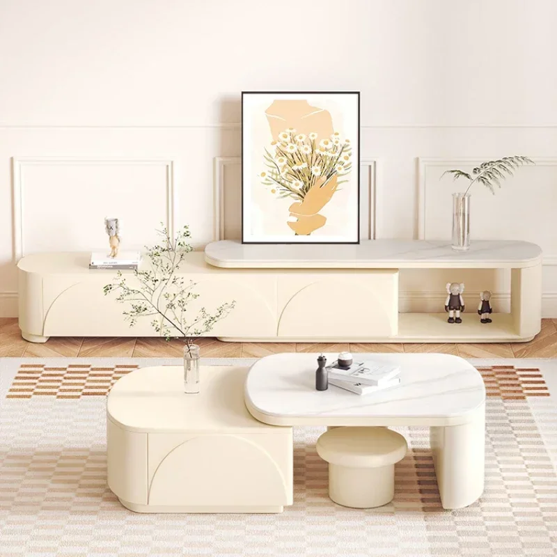GZ-22 TV Cabinet Retractable Simple Modern Advanced Small Apartment Coffee Table TV Stand Combination