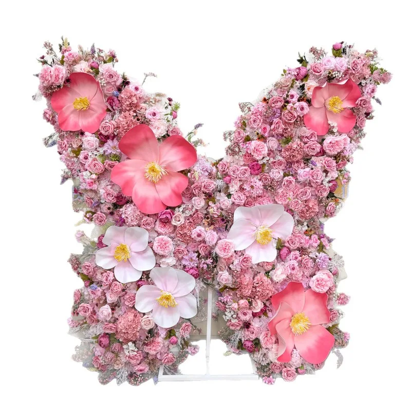 Wedding simulation flower butterfly arch decoration floral arrangement, party event proposal birthday banquet background flower