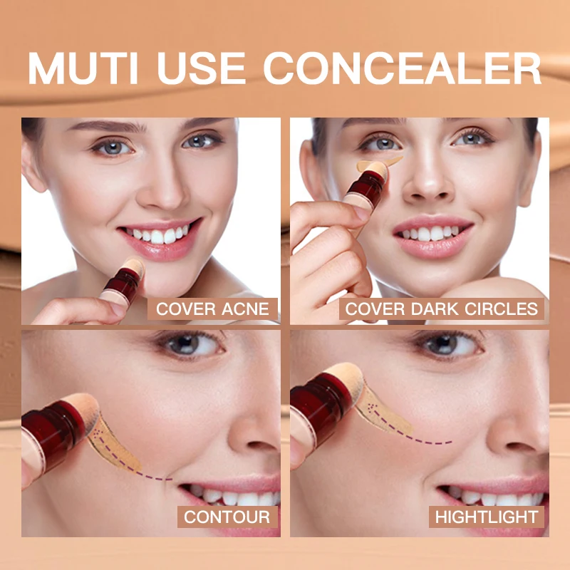 Corrector de cobertura completa, líquido Corrector, maquillaje duradero, base impermeable, eficiente, hidratante, sombras coreanas