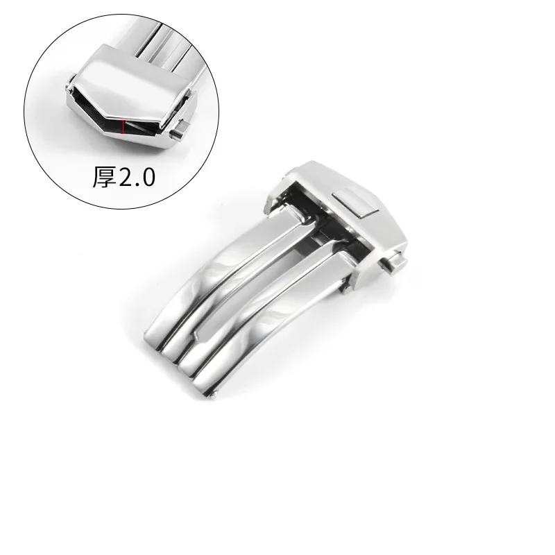 ل تاغ هوير كاليرا حزام الفولاذ المقاوم للصدأ للطي المشبك زر مزدوج ل/سيليكون حزام الساعات 18 مللي متر 20 مللي متر مشبك ساعة