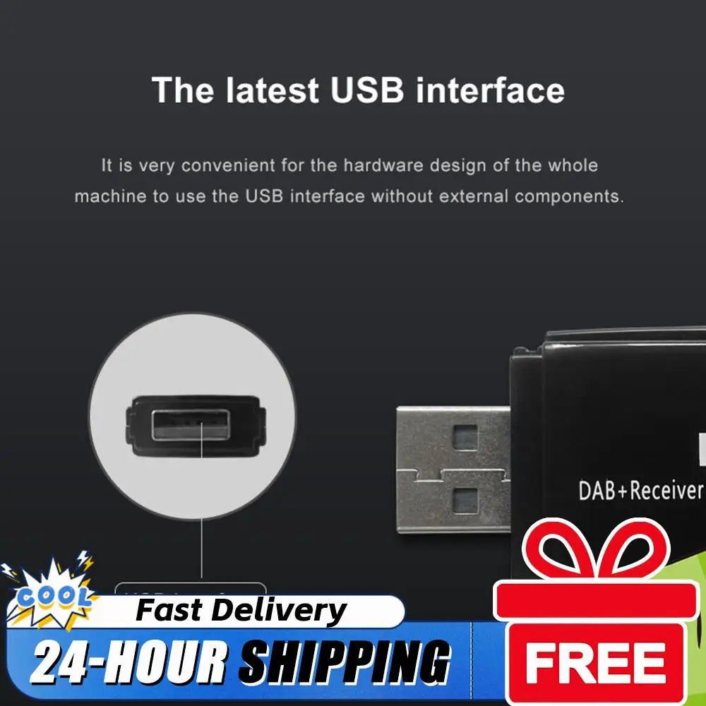 Car DAB+ Digital Radio Box USB Interface Car DAB+ Box DAB+ Box Radio Receiver Adapter for Android 5.1 and Above Car Radio