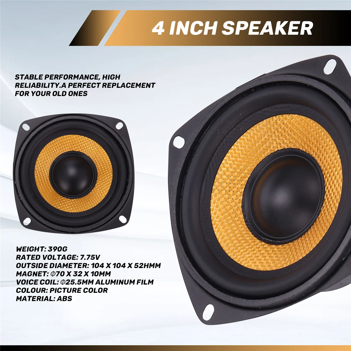 SMIEA 1 шт. 4-дюймовый аудио портативный динамик 4 Ом 15 Вт басовый динамик DIY профессиональный мультимедийный сабвуфер динамики для звуковой системы