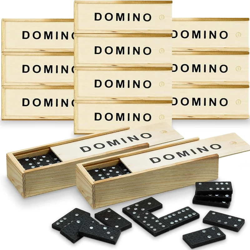 Traditional Wooden Box Board Games Pick‑Up Sticks Domino Tiles Educational Logic Puzzle Boxes Toys For Family Party Travel Fun