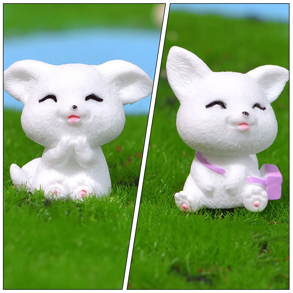 

12 Pcs Fox Ornament Mini Animal Toys Figures Tiny Figurines Miniature Animals Top Hat
